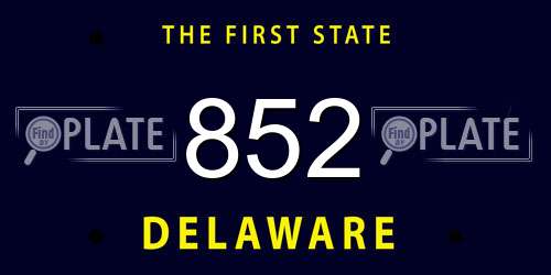 852 Delaware License Plate