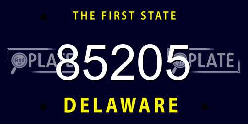 85205 Delaware License Plate