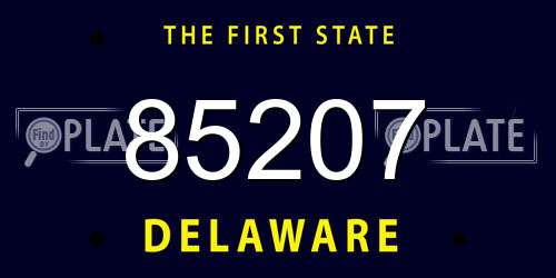 85207 Delaware License Plate
