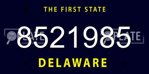 8521985 Delaware License Plate