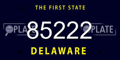 85222 Delaware License Plate