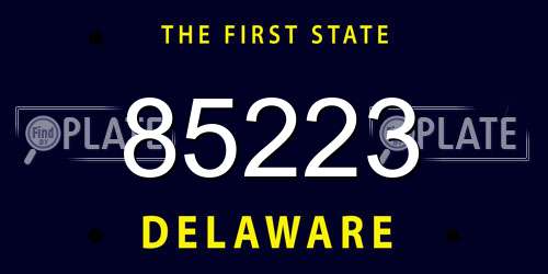 85223 Delaware License Plate