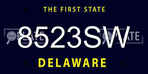 8523SW Delaware License Plate