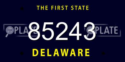 85243 Delaware License Plate