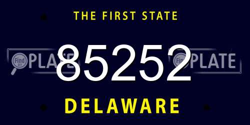 85252 Delaware License Plate