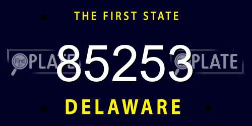 85253 Delaware License Plate