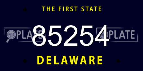 85254 Delaware License Plate