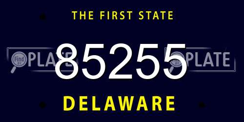 85255 Delaware License Plate