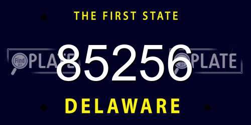 85256 Delaware License Plate