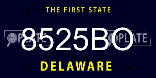 8525BO Delaware License Plate