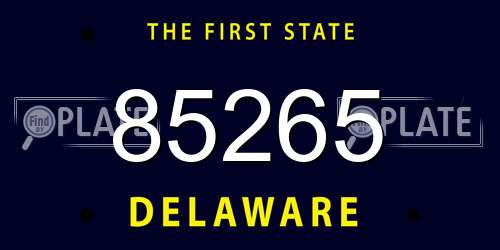 85265 Delaware License Plate