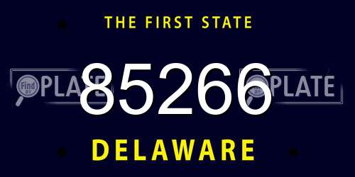 85266 Delaware License Plate