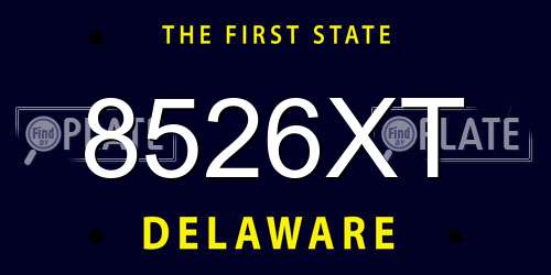 8526XT Delaware License Plate