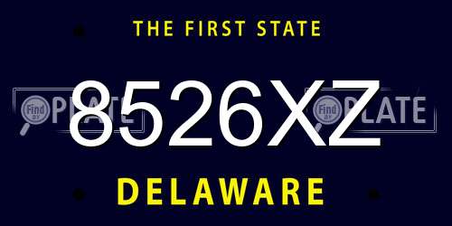 8526XZ Delaware License Plate