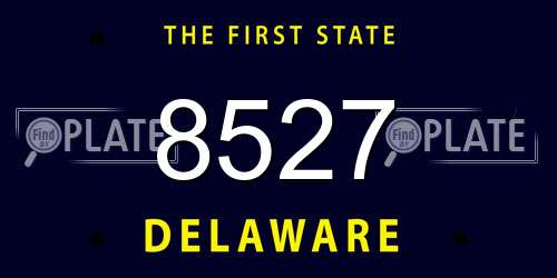 8527 Delaware License Plate