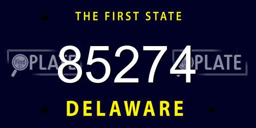 85274 Delaware License Plate