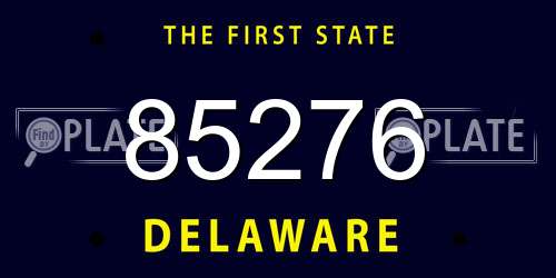 85276 Delaware License Plate