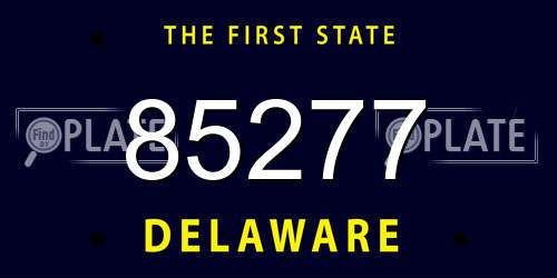 85277 Delaware License Plate
