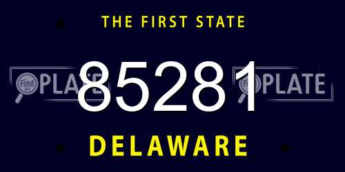 85281 Delaware License Plate