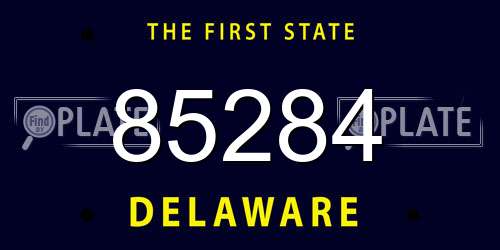 85284 Delaware License Plate