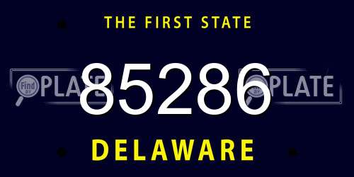 85286 Delaware License Plate