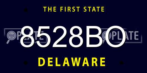 8528BO Delaware License Plate