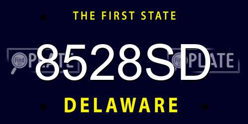 8528SD Delaware License Plate