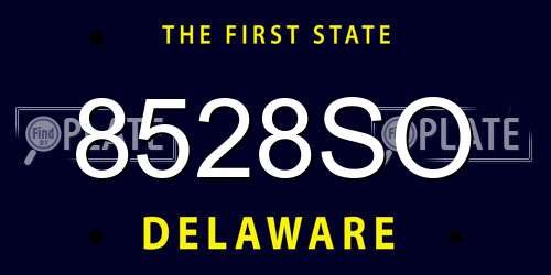 8528SO Delaware License Plate