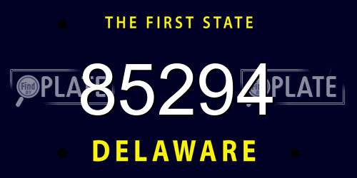 85294 Delaware License Plate