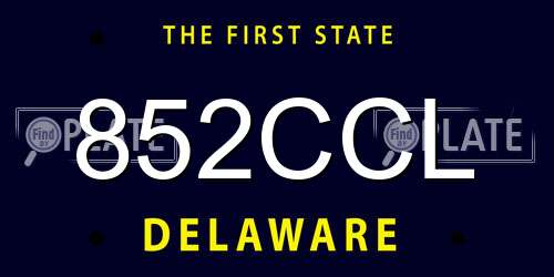 852CCL Delaware License Plate