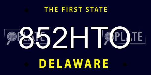 852HTO Delaware License Plate