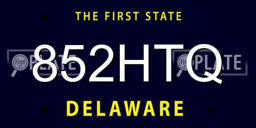 852HTQ Delaware License Plate