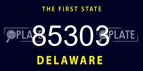 85303 Delaware License Plate