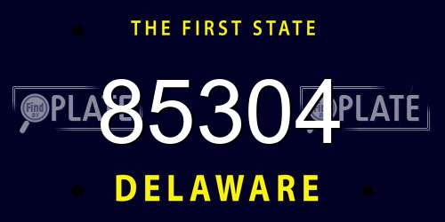 85304 Delaware License Plate