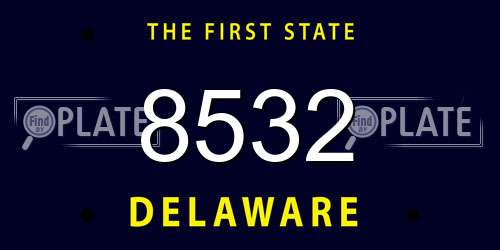 8532 Delaware License Plate