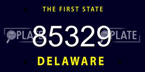 85329 Delaware License Plate