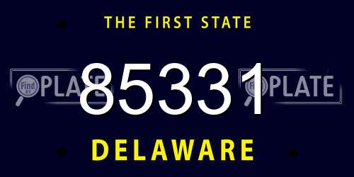 85331 Delaware License Plate