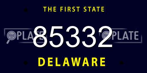 85332 Delaware License Plate