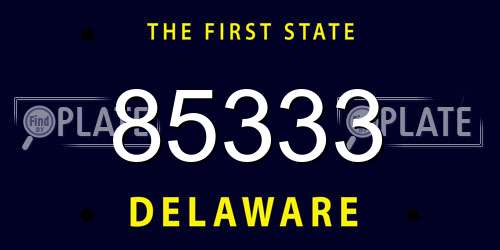 85333 Delaware License Plate