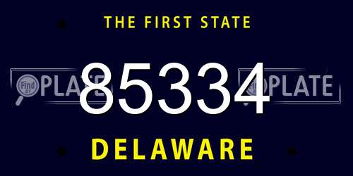 85334 Delaware License Plate