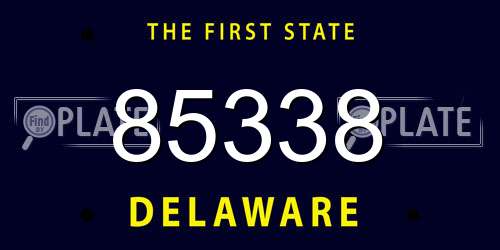 85338 Delaware License Plate