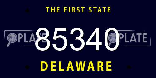 85340 Delaware License Plate
