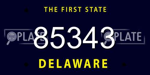 85343 Delaware License Plate