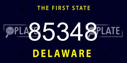 85348 Delaware License Plate