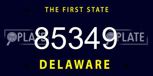85349 Delaware License Plate