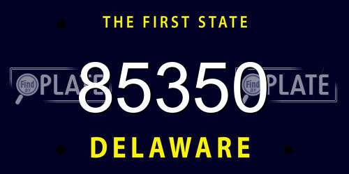 85350 Delaware License Plate