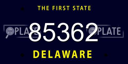 85362 Delaware License Plate