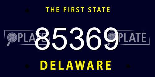 85369 Delaware License Plate