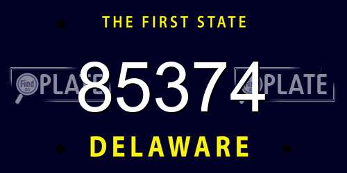 85374 Delaware License Plate