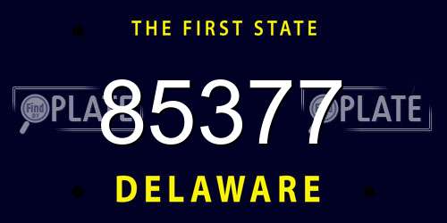 85377 Delaware License Plate
